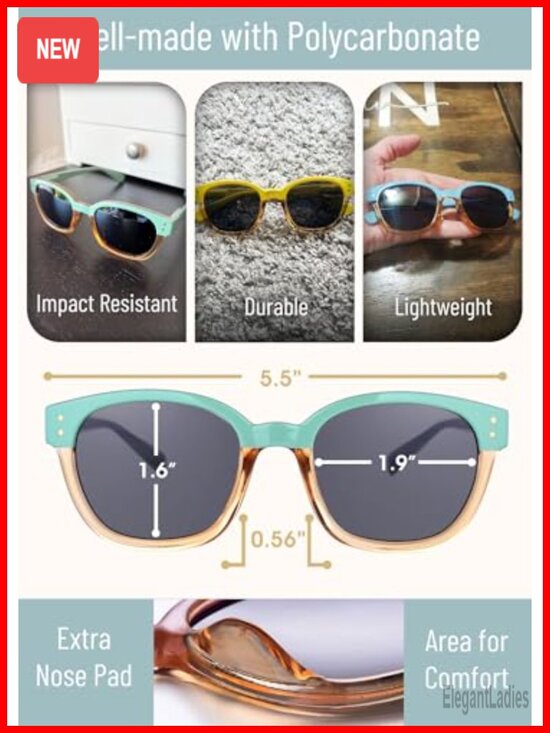 Polarized UV400 Protective Retro Square Sunglasses, Flex Hinge, Polycarbonate main image 2
